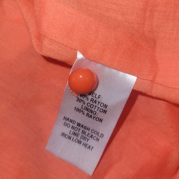 NWT Lulus Fabiola Coral Orange Embroidered Halter Shift Dress S - Picture 13 of 14